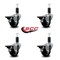 Service Caster 3'' Soft Rubber Swivel 1-1/4'' Expanding Stem Caster Set with Brake, 4PK SCC-EX20S314-SRS-PLB-114-4 - alternate 3